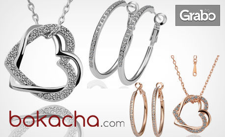 Стилни бижута! Колие или обеци със Swarovski Elements и златно покритие