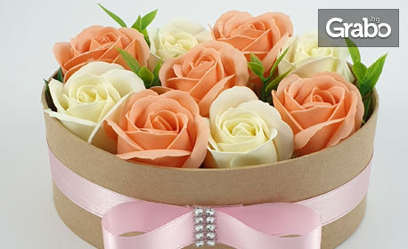 Луксозна кутия с 5, 7, 9 или 11 сапунени рози