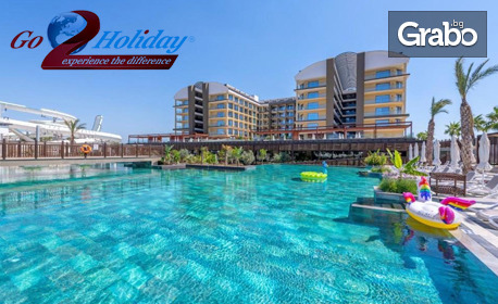 През Юни и Юли в Сиде: Почивка в Турция със 7 нощувки на база Ultra All Inclusive в Sorgun Akadia Luxury Hotel***** (Adults Only 16+), плюс самолетен транспорт