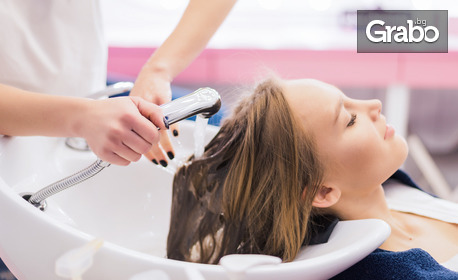 Подстригване на коса, измиване и оформяне на прическа със сешоар, преса или дифузер