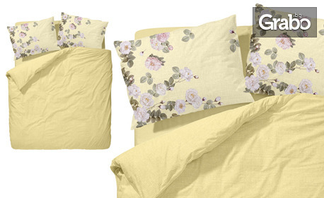 Луксозен спален комплект от памучен сатен в десен и размер по избор