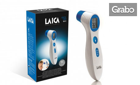 Комплект безконтактен инфрачервен термометър и пулсоксиметър Laica, с включена доставка