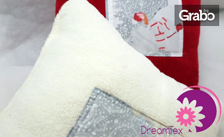 2 пухкави декоративни възглавнички със зимен мотив - в цвят по избор