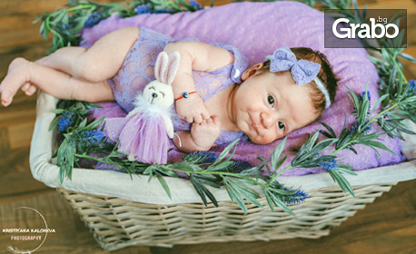 Фотосесия за новородено бебе - с 2 или 3 декора и обработка на кадрите