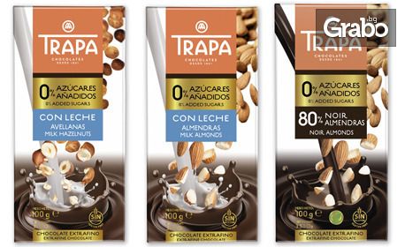Сет от 6 шоколада без захар "Trapa 0%"