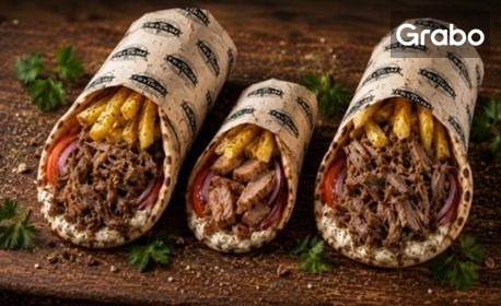 Вкусно хапване за всеки вкус: Голям гирос, цариградски кюфтенца или комбо 2+1 с дърпано телешко