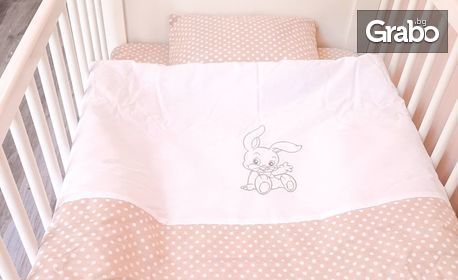 Бебешки спален комплект от 100% деликатен памук ранфорс в десен по избор