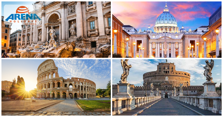 Екскурзия до Рим: 3 нощувки със закуски, с включена туристическа обиколка, плюс самолетен билет и възможност за Ватикана и Shopping Village Castel Romano, от Arena Holidays