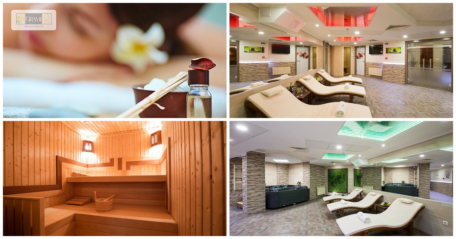 Подари с любов | 100 минути релакс с аромамасаж, масаж на лице и джакузи или парна баня, плюс бонус – чаша просеко и бонбони, от Wellness Center Grami