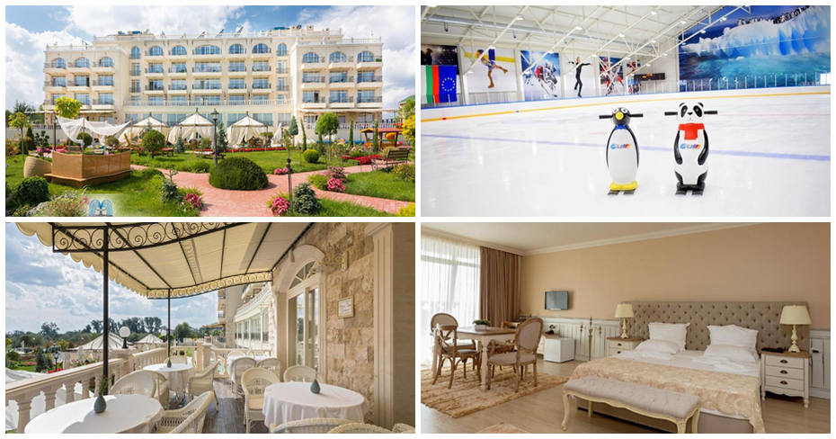 В Кранево през Ноември и Декември: Нощувка със закуска и вечеря или на база All Inclusive, плюс вход за ледена пързалка, 1 процедура и релакс зона, от Балнеохотел Therma Palace*****