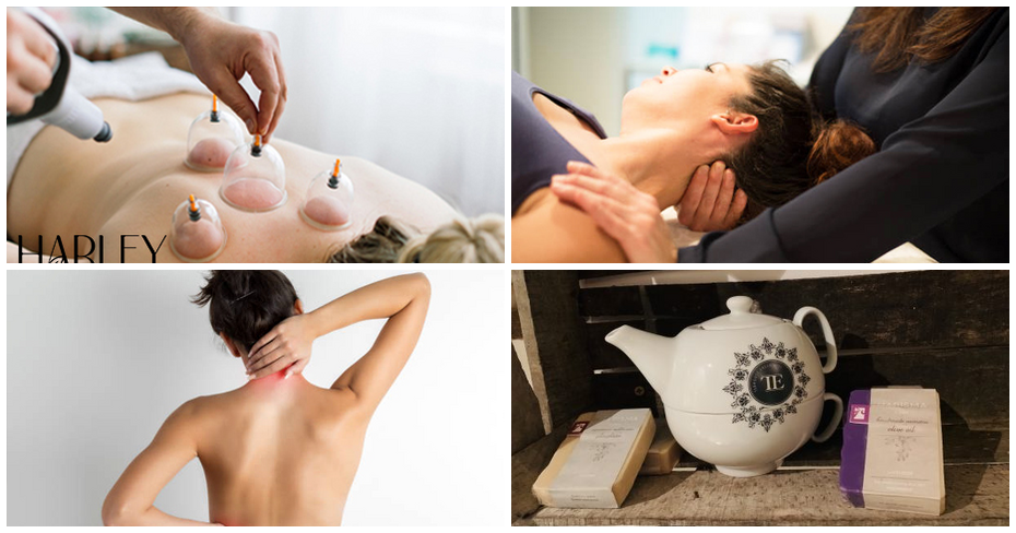 Болкоуспокояваща комбинирана терапия на гръб или на цяло тяло с черноморска луга, плюс вендузи и бонус – чай с бисквитки, от Салон Harley Spa