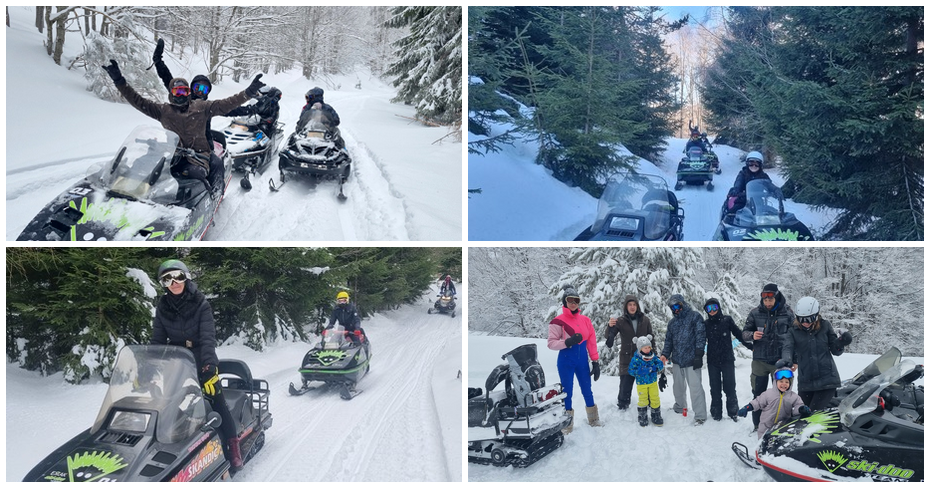 Kаране на моторна шейна – в района на планинския проход Петрохан, от Ежак